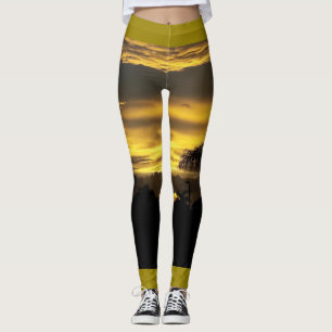CHO DUSK SUN DESIGN LEGGINGS