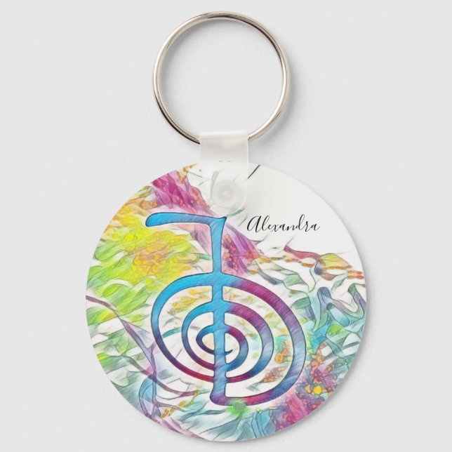 Cho Ku Rei - Abstract Watercolor Key Ring (Front)