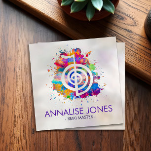 Cho ku Rei in colourful splatter Square Business Card