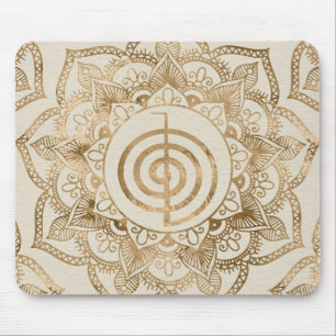 Cho Ku Rei - pastel gold lotus mandala Mouse Pad