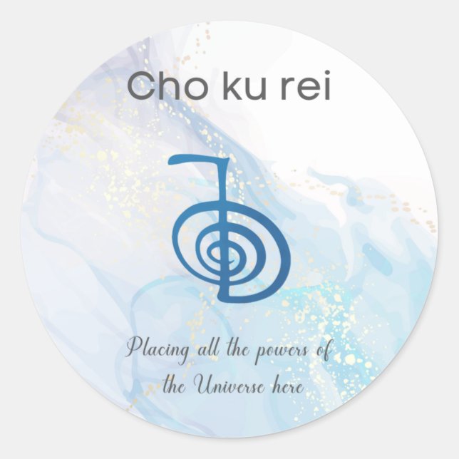 Cho Ku Rei Reiki Healing Symbol Classic Round Sticker (Front)