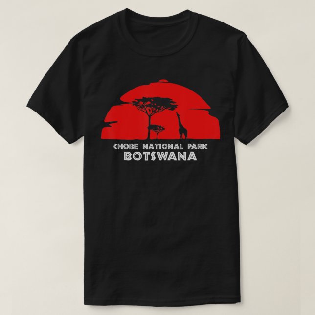 Chobe National Park Botswana Africa Safari Girrafe T-Shirt (Design Front)
