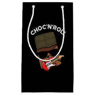 Choc And Roll Funny Chocolate Pun Dark BG Small Gift Bag