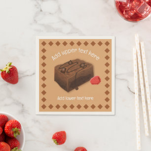 Choc Brownie Square and Raspberry - your event on Napkin