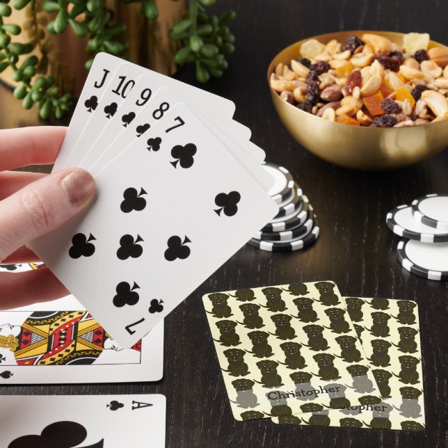 Choc Labrador Dog Design Any Colour Background Playing Cards (In Situ)
