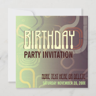 Choc Mint Retro Electro Party Birthday Invitation