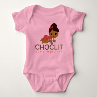 Choclit: 100% Melanin Baby Girl Baby Bodysuit