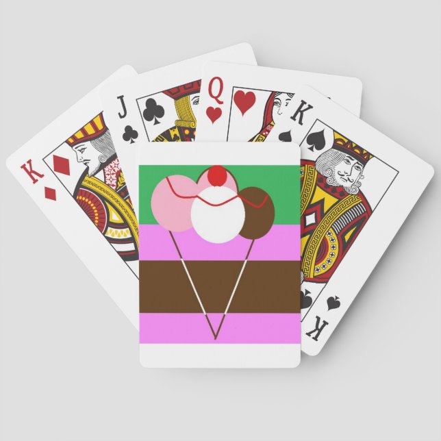 choco-cream-strawberry icecream playing cards (Back)