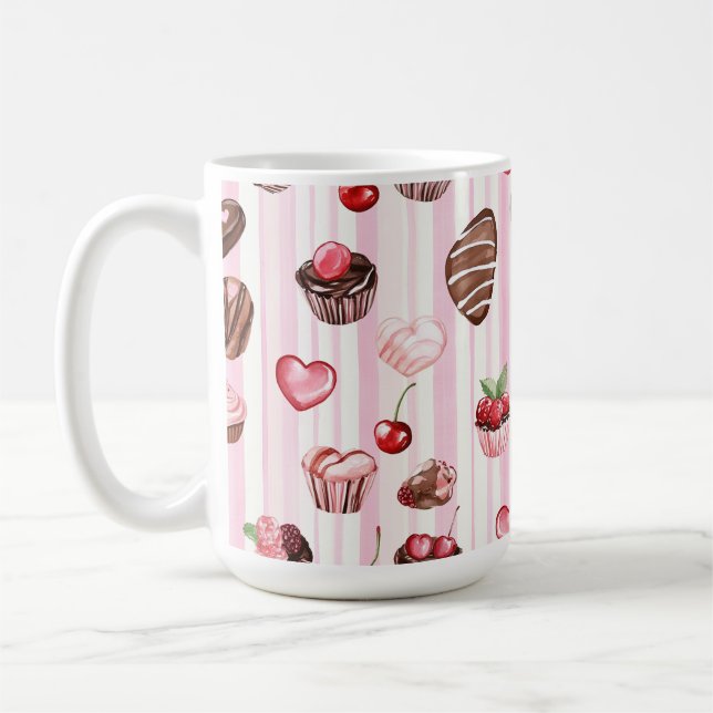 Choco Heart Large Pattern Mug (Left)