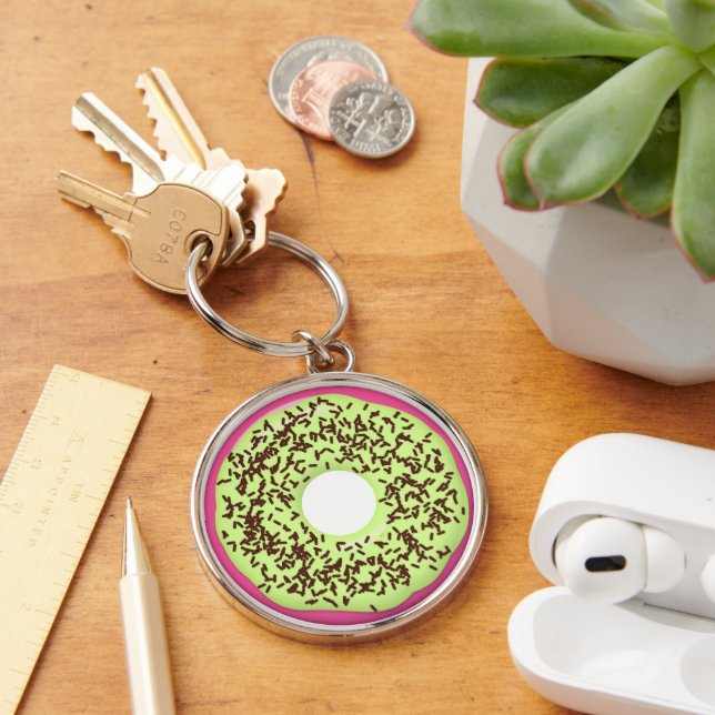 Choco Sprinkle with Matcha Glaze Doughnut, Doughnu Key Ring (Desk)