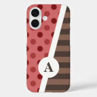 Choco Strawberry Polka Dot and Stripe Pattern