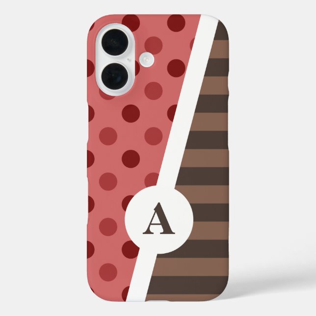 Choco Strawberry Polka Dot and Stripe Pattern Case-Mate iPhone Case (Back)