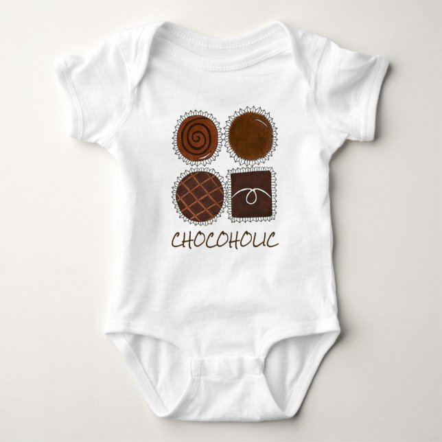 Chocoholic Box of Chocolates Chocolate Bon Bons Baby Bodysuit (Front)