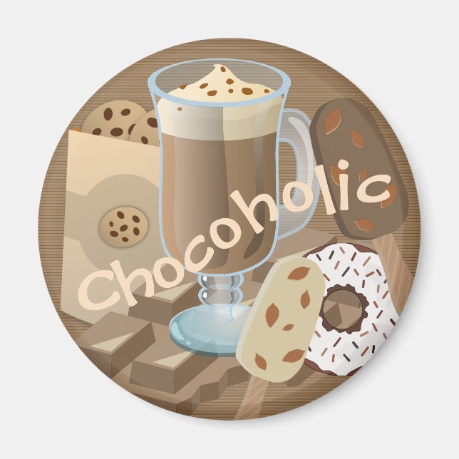 Chocoholic Chocolate Collage Magnet (Front)