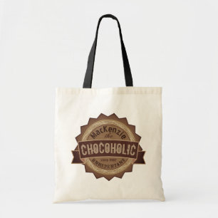 Chocoholic Chocolate Lover Grunge Badge Brown Logo Tote Bag