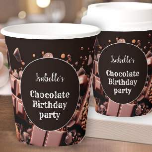 Chocoholic Hot Chocolate Cocoa Dark Brown Paper Cups