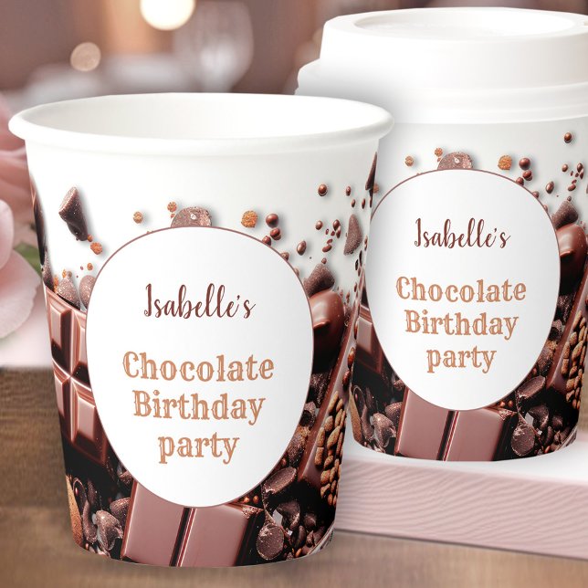 Chocoholic Hot Chocolate Cocoa White Brown Name Paper Cups (Chocoholic Hot Chocolate Cocoa White Brown Name Paper Cups)