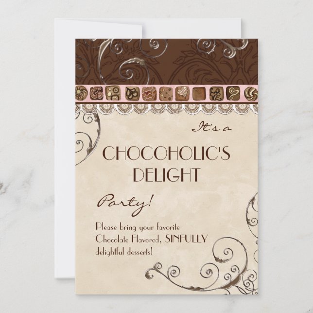 Chocoholic's Delight Party Invitation (Front)