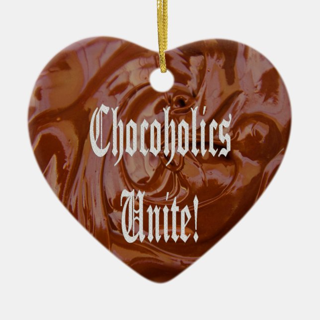 Chocoholics Unite Heart Ornament (Front)