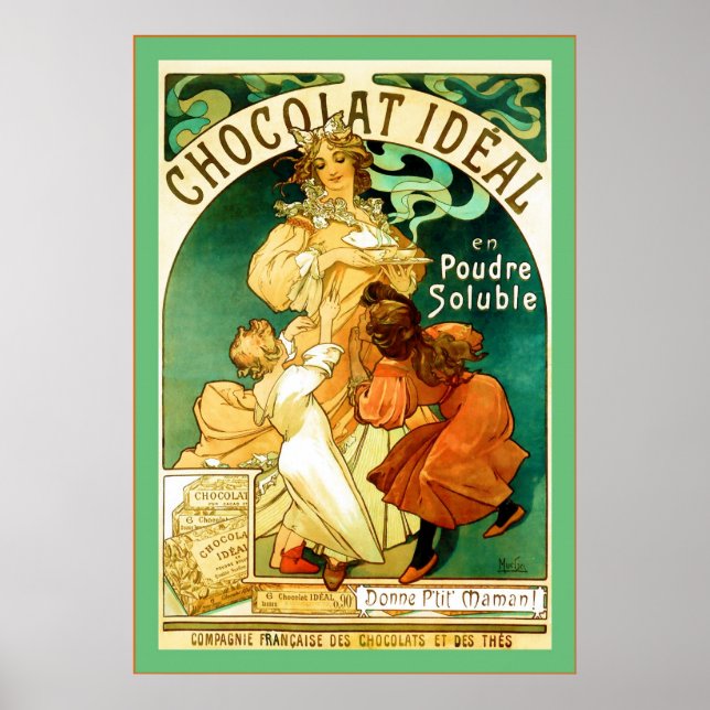 Chocolat Alphonse Mucha ~ Vintage Ad Poster (Front)