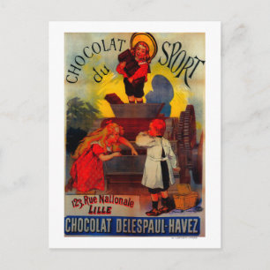 Chocolat du Sport Vintage PosterEurope Postcard