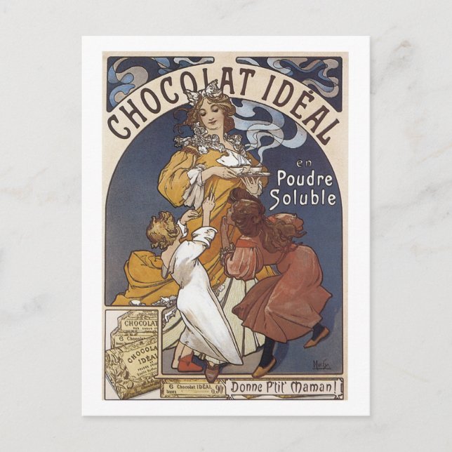 Chocolat Ideal Vintage Ad Postcard (Front)