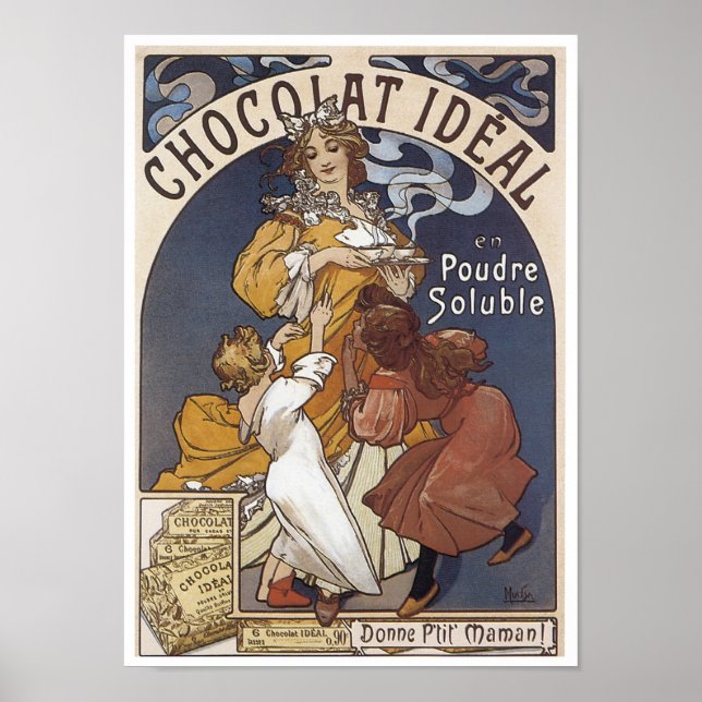 Chocolat Ideal Vintage Ad Poster (Front)