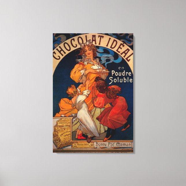 Chocolat Ideal Vintage PosterEurope Canvas Print (Front)