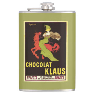 Chocolat Klaus Advertisement Poster Hip Flask