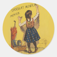 Chocolat Menier Little Girl Wall Writing