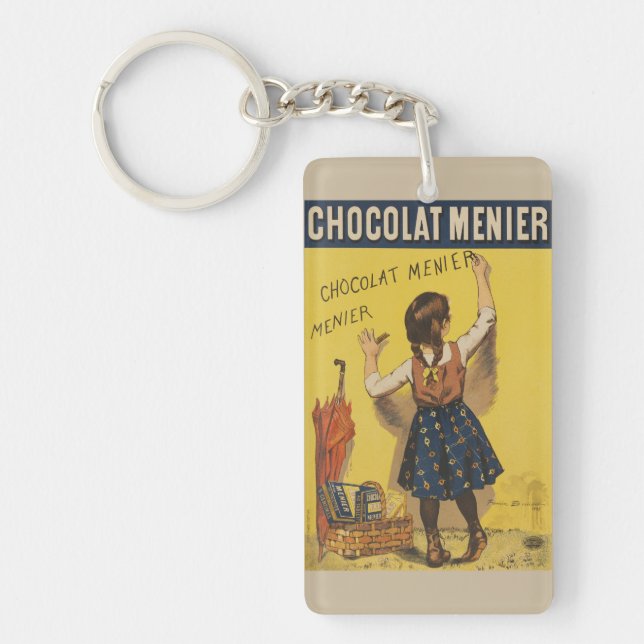 Chocolat Menier Little Girl Wall Writing  Key Ring (Front)