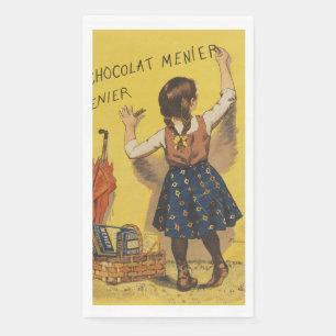 Chocolat Menier Little Girl Wall Writing  Napkin