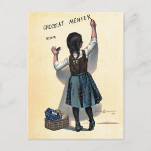Chocolat Menier Little Girl Wall Writing Postcard