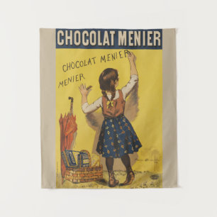Chocolat Menier Little Girl Wall Writing  Tapestry