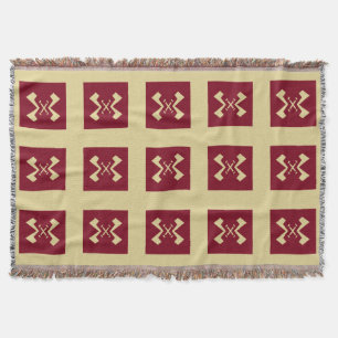 Chocolat squares and cream caramel coloured patter throw blanket