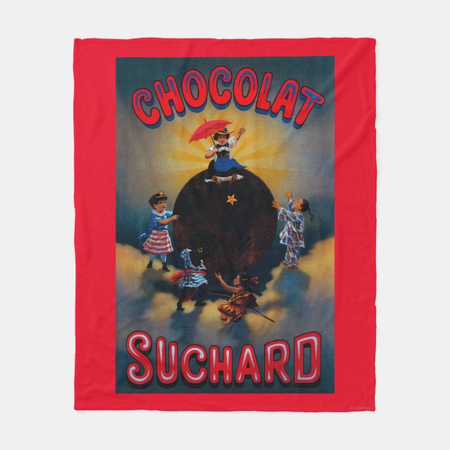 Chocolat Suchard Vintage PosterEurope Fleece Blanket (Front)
