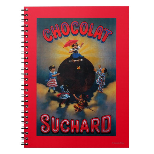 Chocolat Suchard Vintage PosterEurope Spiral Notebook (Front)