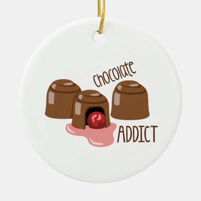 Chocolate Addict Ceramic Tree Decoration (Front)
