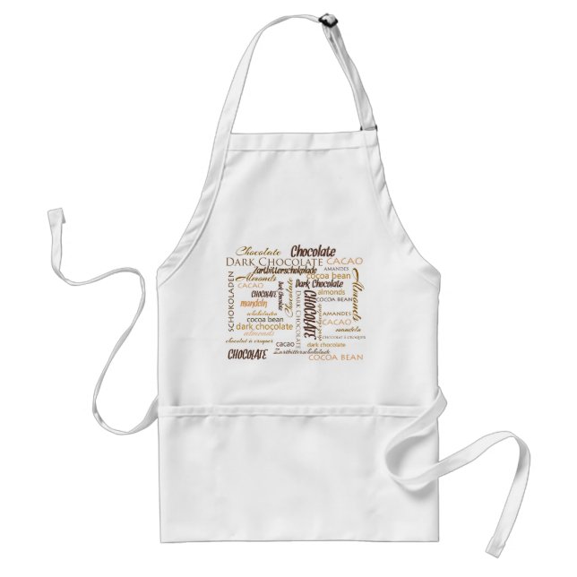 Chocolate, Almonds and Dark Chocolate Text Design Standard Apron (Front)