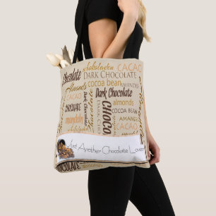 Chocolate, Almonds and Dark Chocolate Text Design Tote Bag