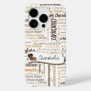 Chocolate and Almonds Multilingual Typography Case-Mate iPhone 14 Pro Case