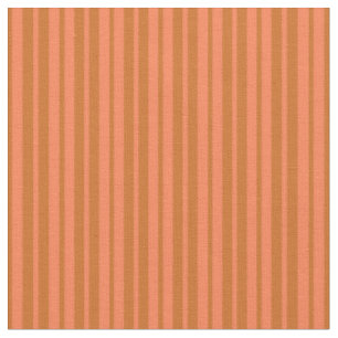 Chocolate and Coral Stripes Pattern Fabric