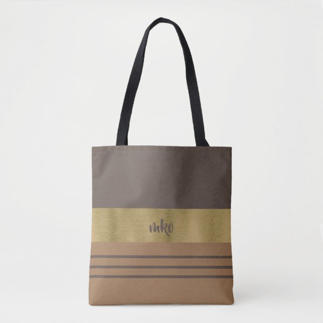 Chocolate and Pale Brown Tote Bag (Front)