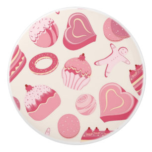 Chocolate and pastries pattern 2 ceramic knob