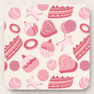 Chocolate and pastries pattern 2 coaster