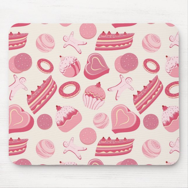 Chocolate and pastries pattern 2 mouse pad (Front)