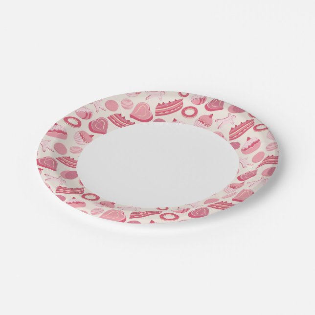 Chocolate and pastries pattern 2 paper plate (Angled)