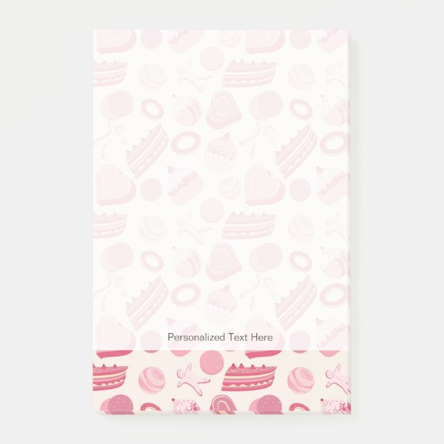 Chocolate and pastries pattern 2 post-it notes (Front)