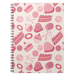 Chocolate and pastries pattern 2 spiral notebook