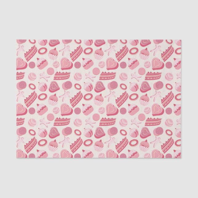 Chocolate and pastries pattern 2 tissue paper (Front)